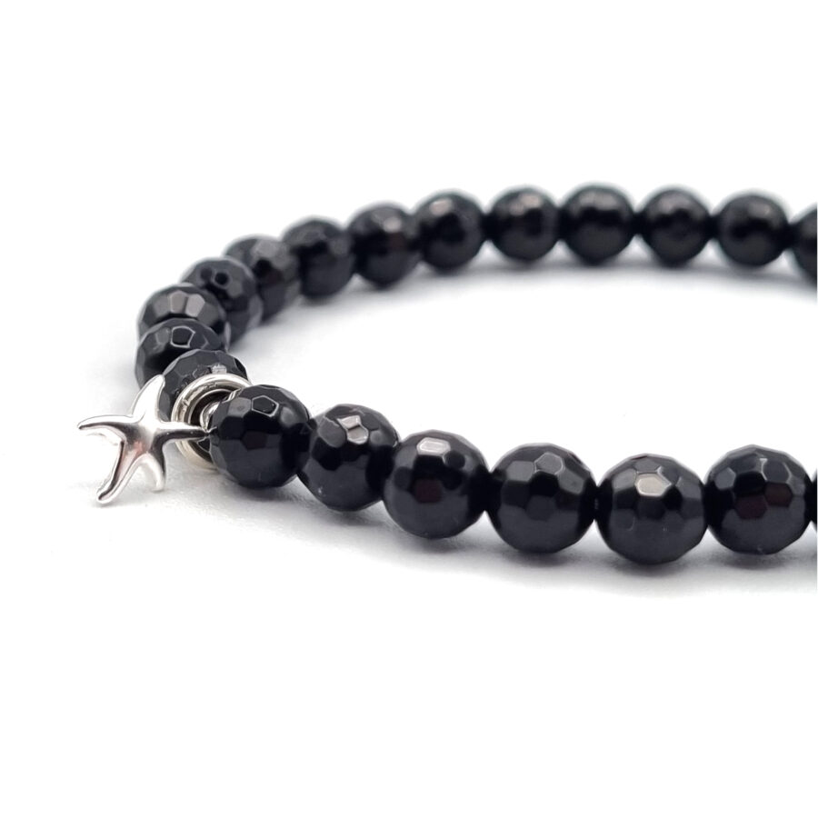 ARMBAND Onyx mit Seestern aus Silber, UNIKAT