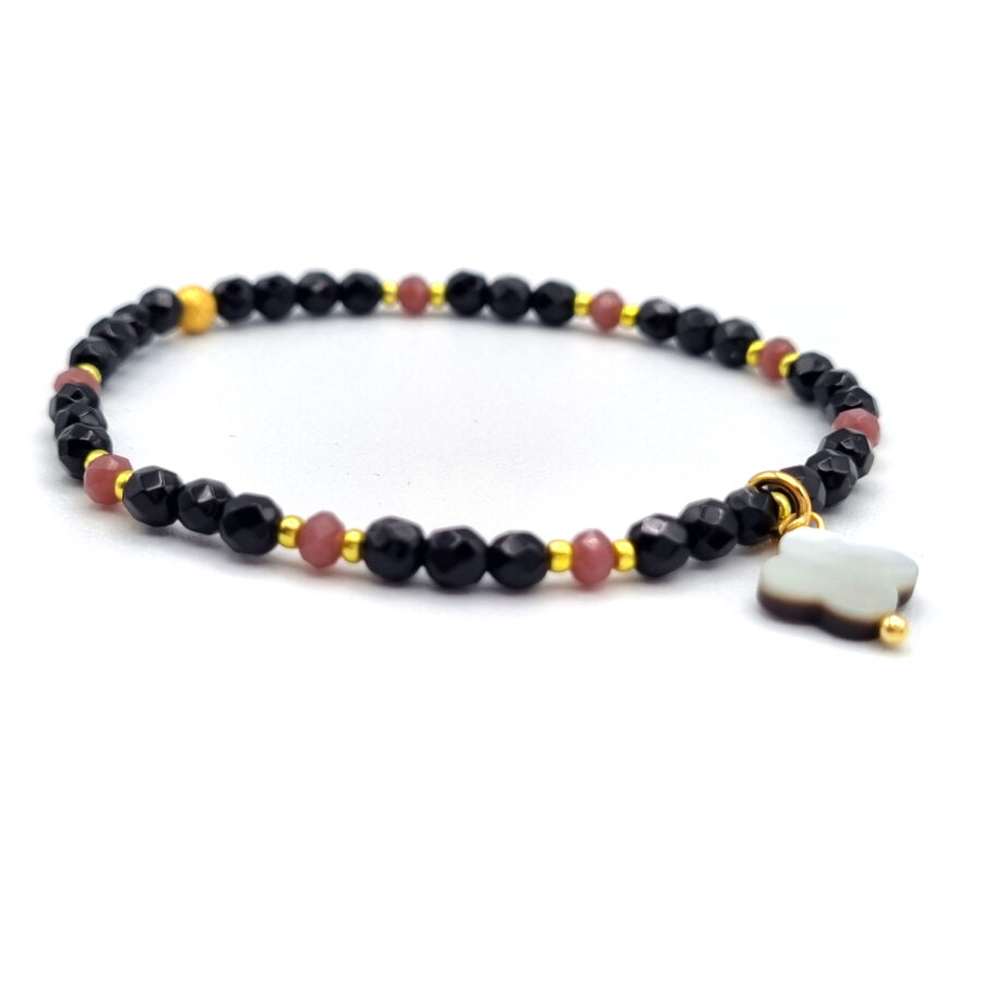 ARMBAND Onyx zart mit Perlmutt