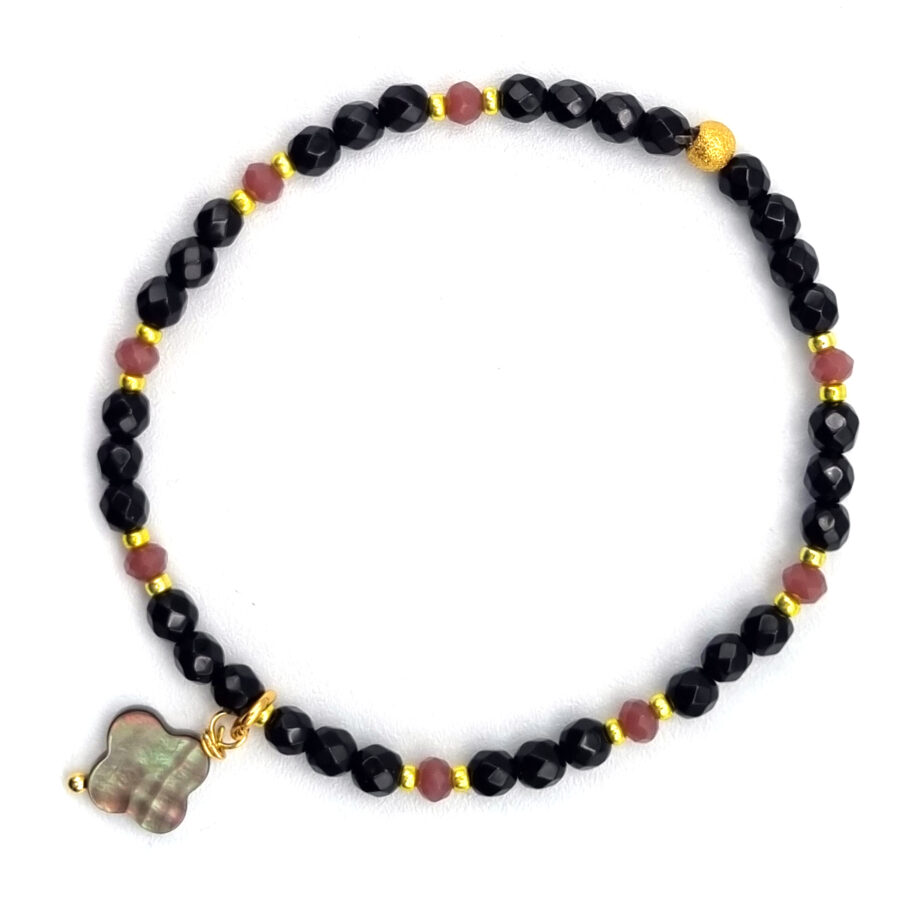 ARMBAND Onyx zart mit Perlmutt