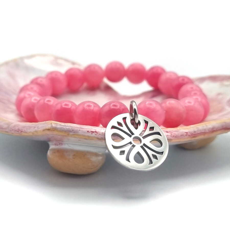 ARMBAND Jade Pink mit Anhänger