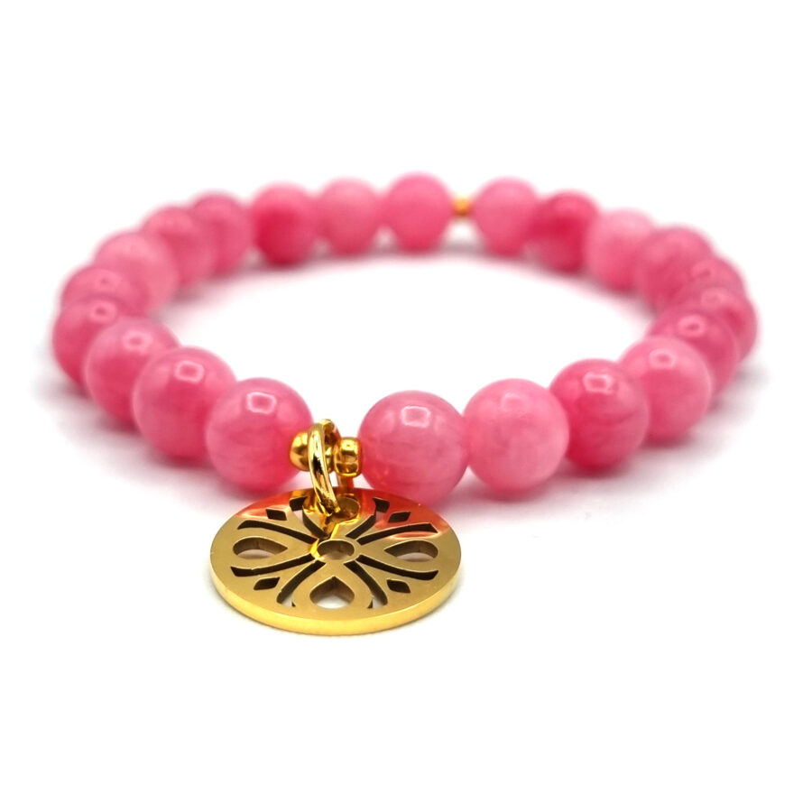 ARMBAND Jade Pink mit Anhänger