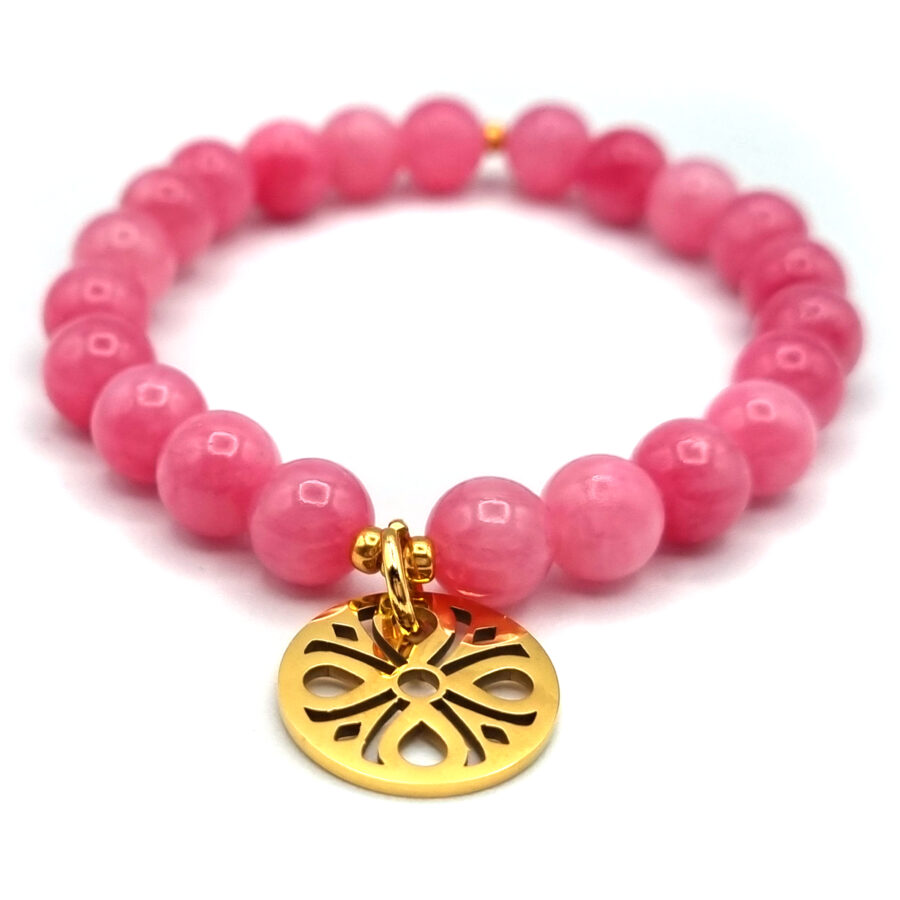 ARMBAND Jade Pink mit Anhänger