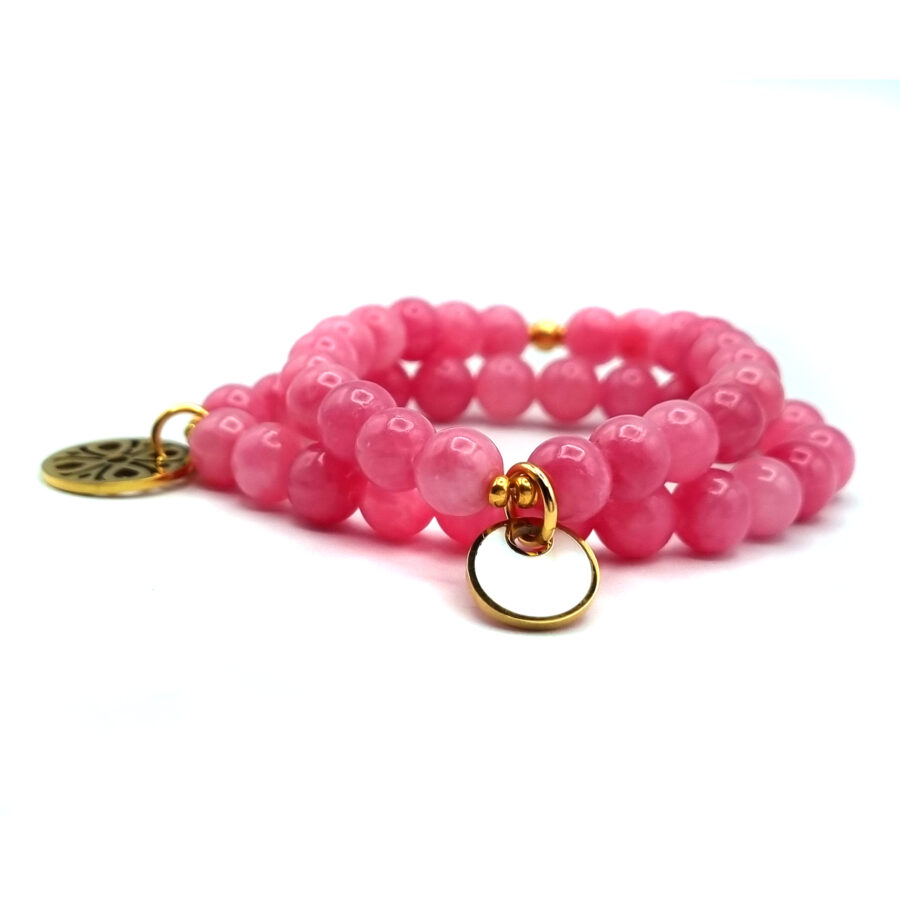 ARMBAND Jade Pink mit Anhänger Perlmutt