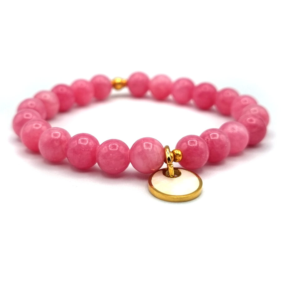 ARMBAND Jade Pink mit Anhänger Perlmutt